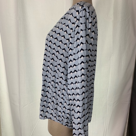 ICHI Blue Pattern Blouse Size L - Picture 4 of 7